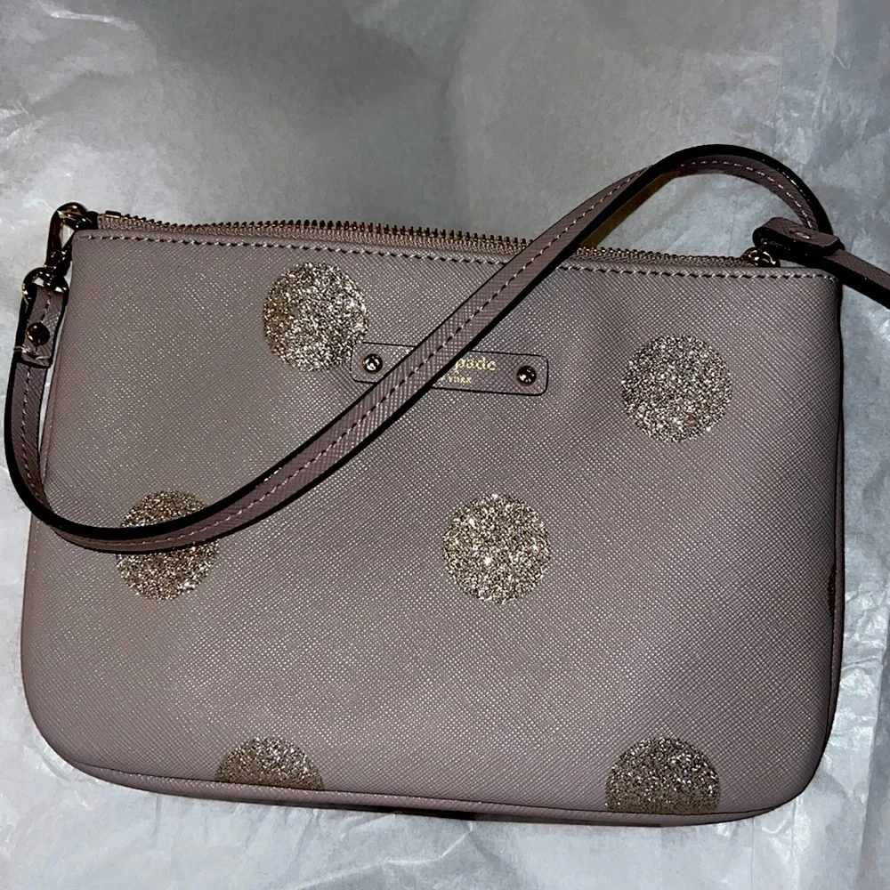 NWOT Kate Spade Glitter Polka Dot‎ Wristlet